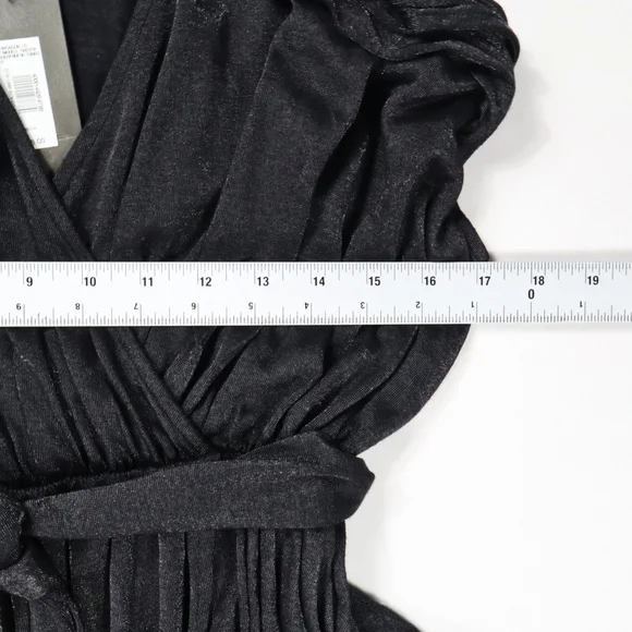 Armani Exchange Dress Black Mettalic Draped Gathered Belt Size XS - Picture 11 of 14